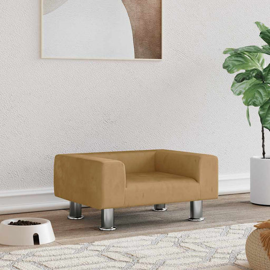 Lova šunims, rudos spalvos, 50x40x26,5cm, aksomas