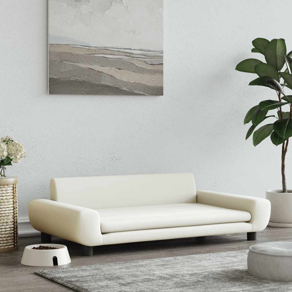 Lova šunims, kreminės spalvos, 100x54x33cm, aksomas