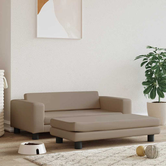 Lova šunims su prailginimu, kapučino, 100x50x30cm, dirbtinė oda