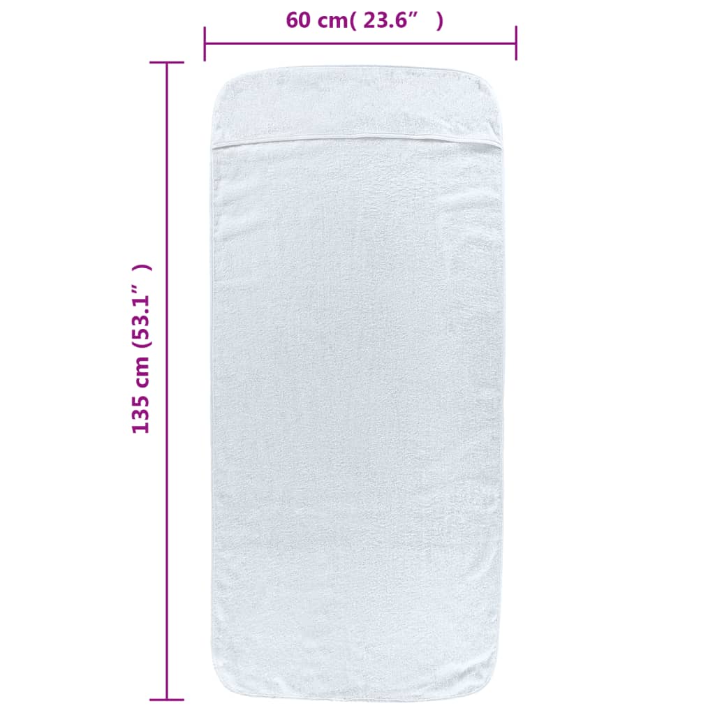 Paplūdimio rankšluosčiai, 6vnt., balti, 60x135cm, audinys