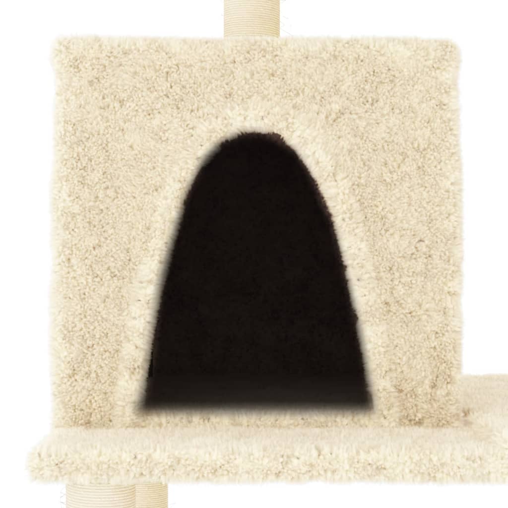 Draskyklė katėms su stovais iš sizalio, kreminės spalvos, 167cm