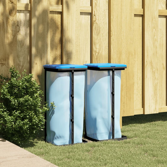 Šiukšlių maišų laikikliai, 2vnt., juodi ir mėlyni, 60l, PP