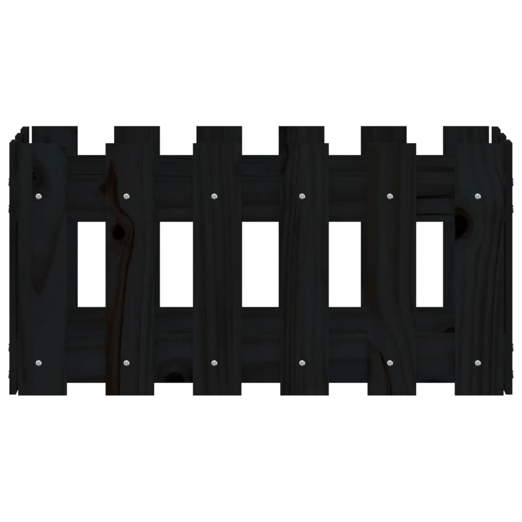 Sodo lovelis, juodas, 60x30x30cm, pušis, tvorelės dizaino