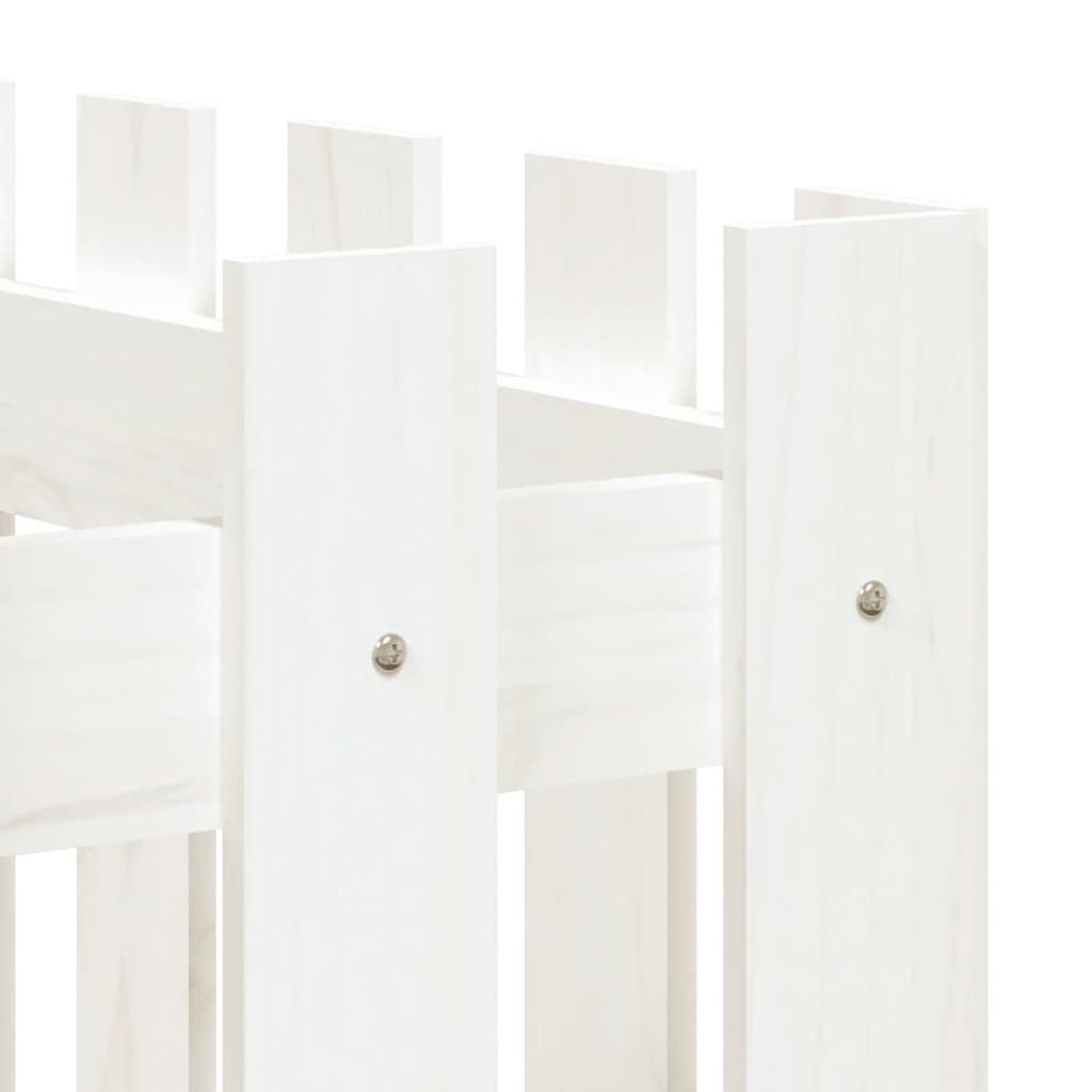 Sodo lovelis, baltas, 150x50x70cm, pušis, tvorelės dizaino