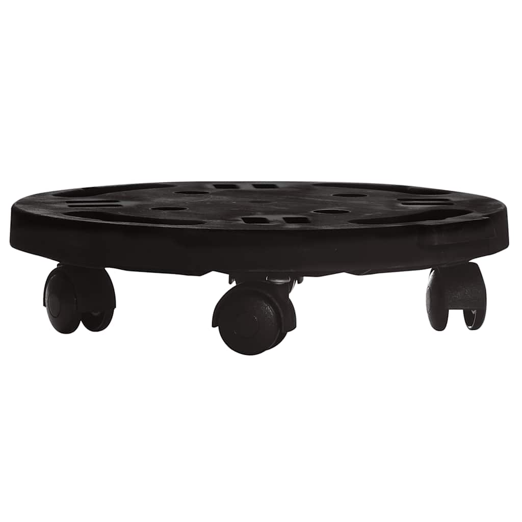 Augalų padėklai su ratukais, 2vnt., juodi, 30cm, 170kg