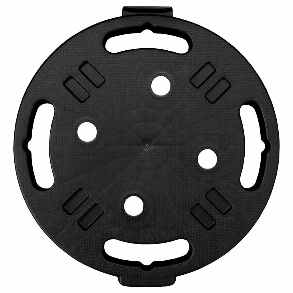 Augalų padėklai su ratukais, 3vnt., juodi, 30cm, 170kg