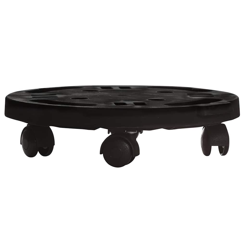Augalų padėklai su ratukais, 5vnt., juodi, 30cm, 170kg