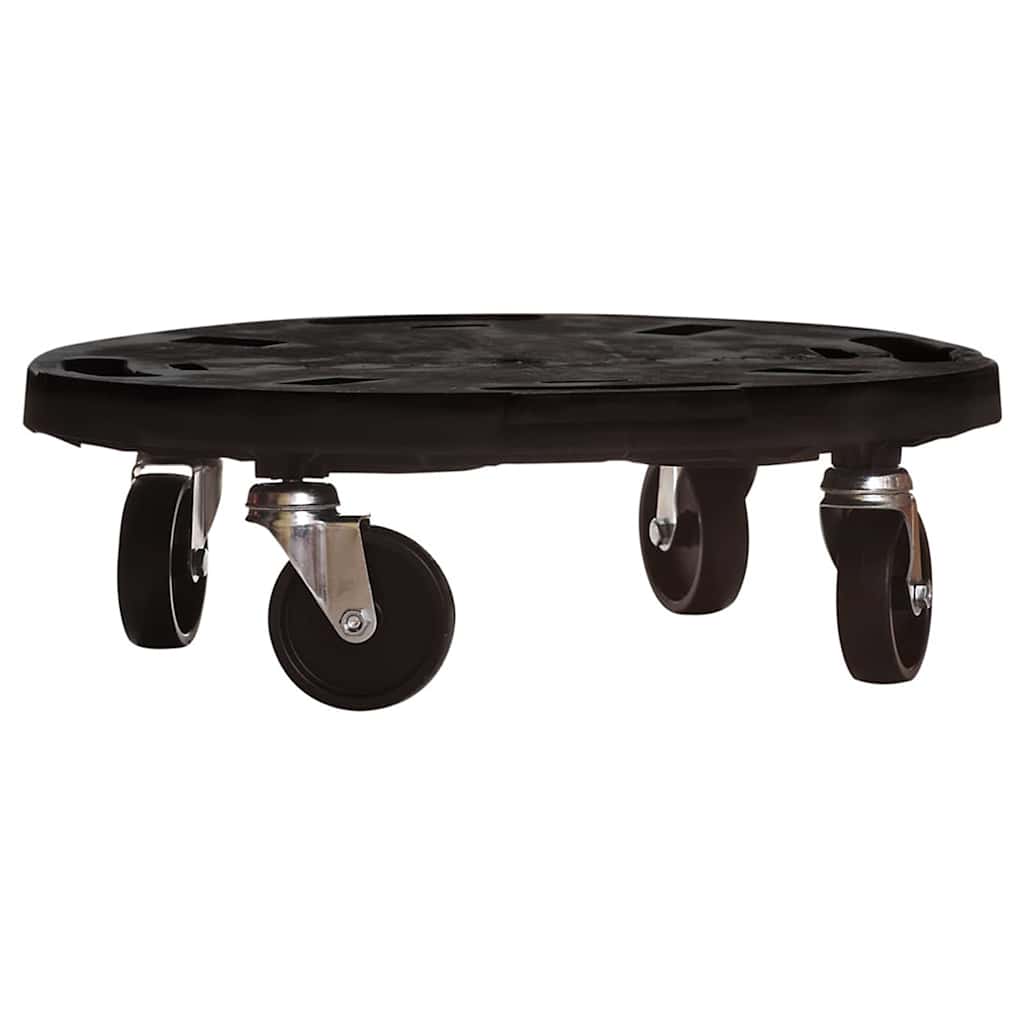Augalų padėklai su ratukais, 2vnt., juodi, 40cm, 275kg