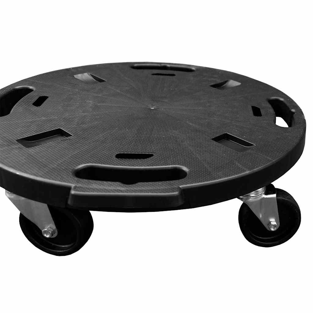 Augalų padėklai su ratukais, 2vnt., juodi, 40cm, 275kg