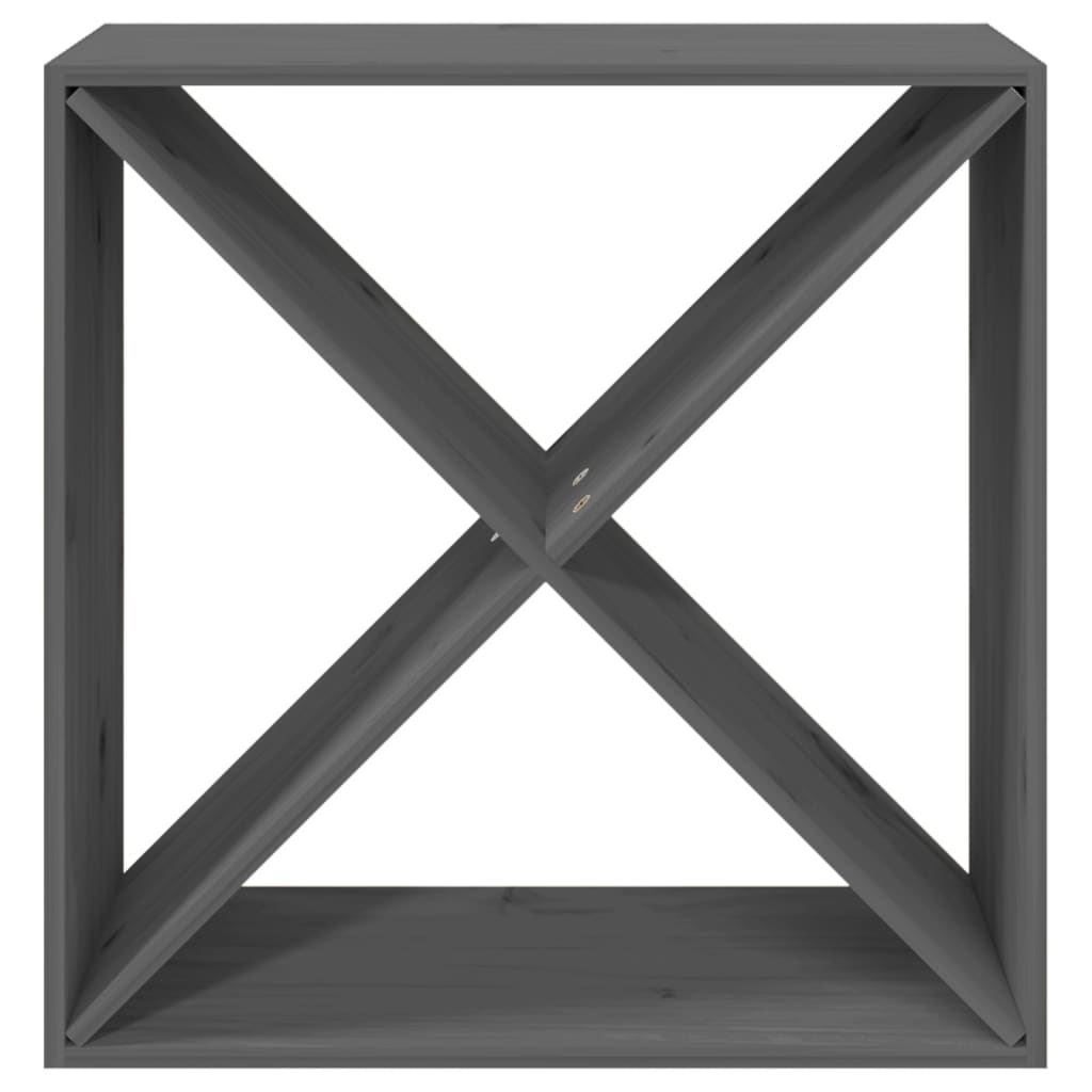 Vyno spintelė, pilka, 62x25x62cm, pušies medienos masyvas