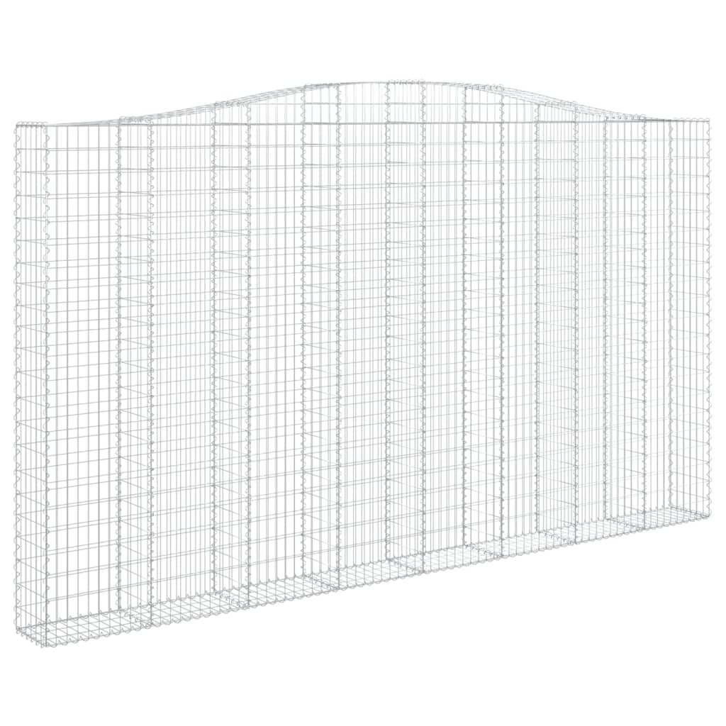 Išlenkti gabiono krepšiai, 2vnt., 400x30x220/240cm, geležis