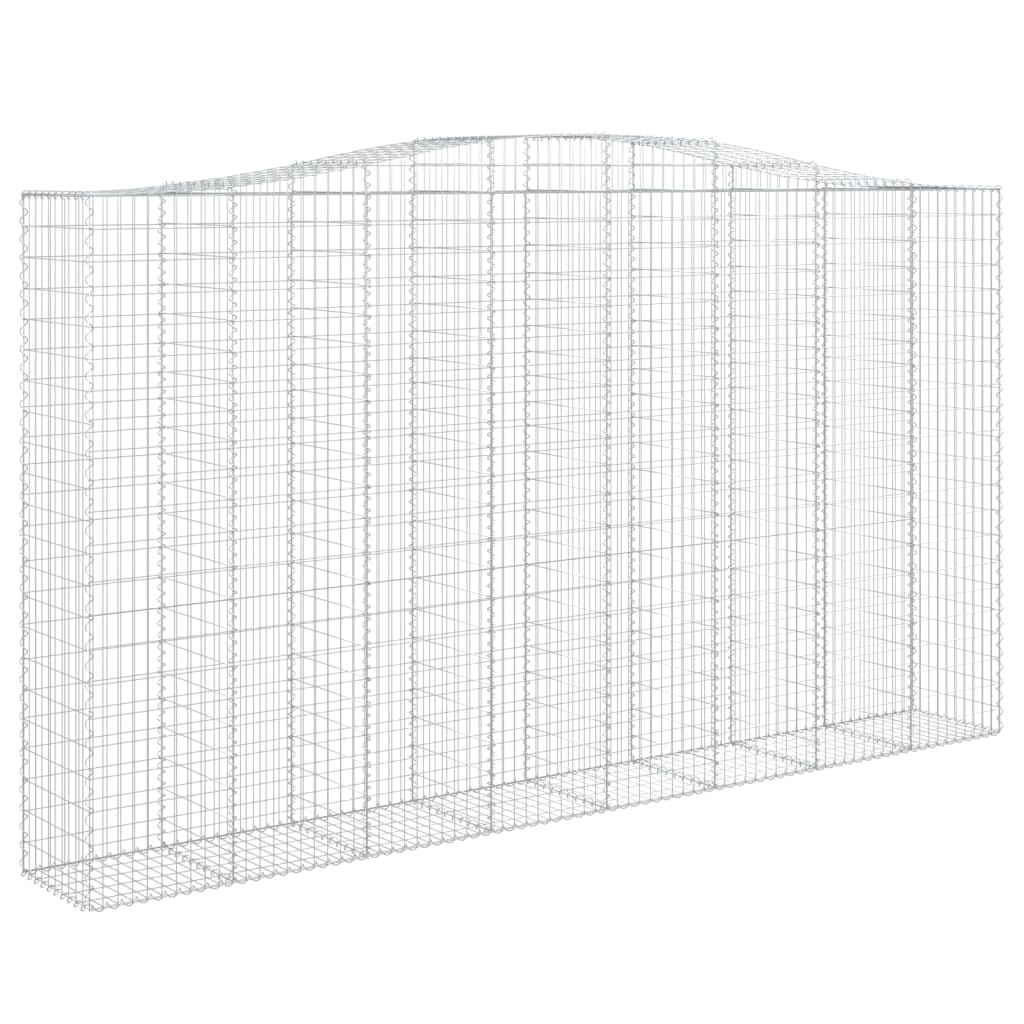 Išlenkti gabiono krepšiai, 8vnt., 400x50x220/240cm, geležis