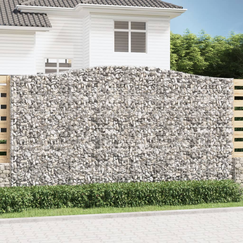 Išlenkti gabiono krepšiai, 8vnt., 400x50x220/240cm, geležis