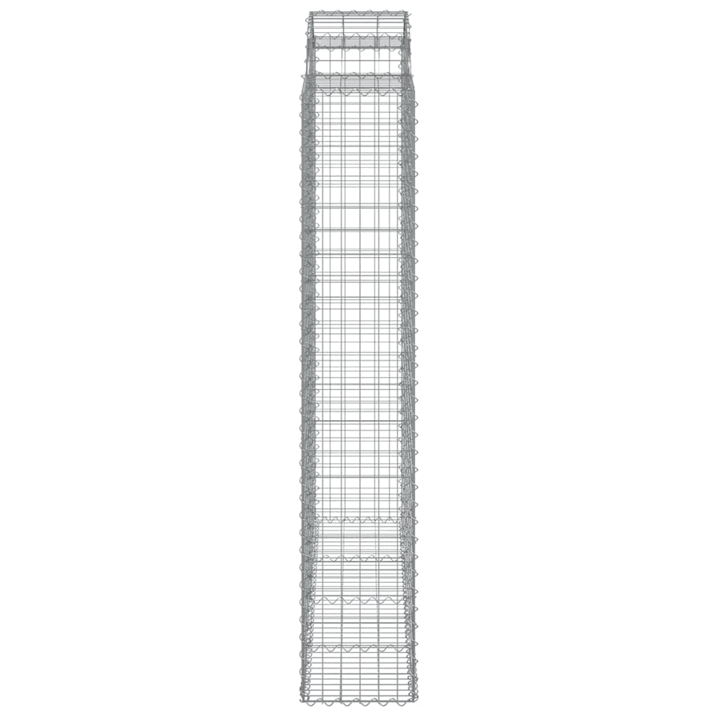 Išlenkti gabiono krepšiai, 14vnt., 200x50x220/240cm, geležis