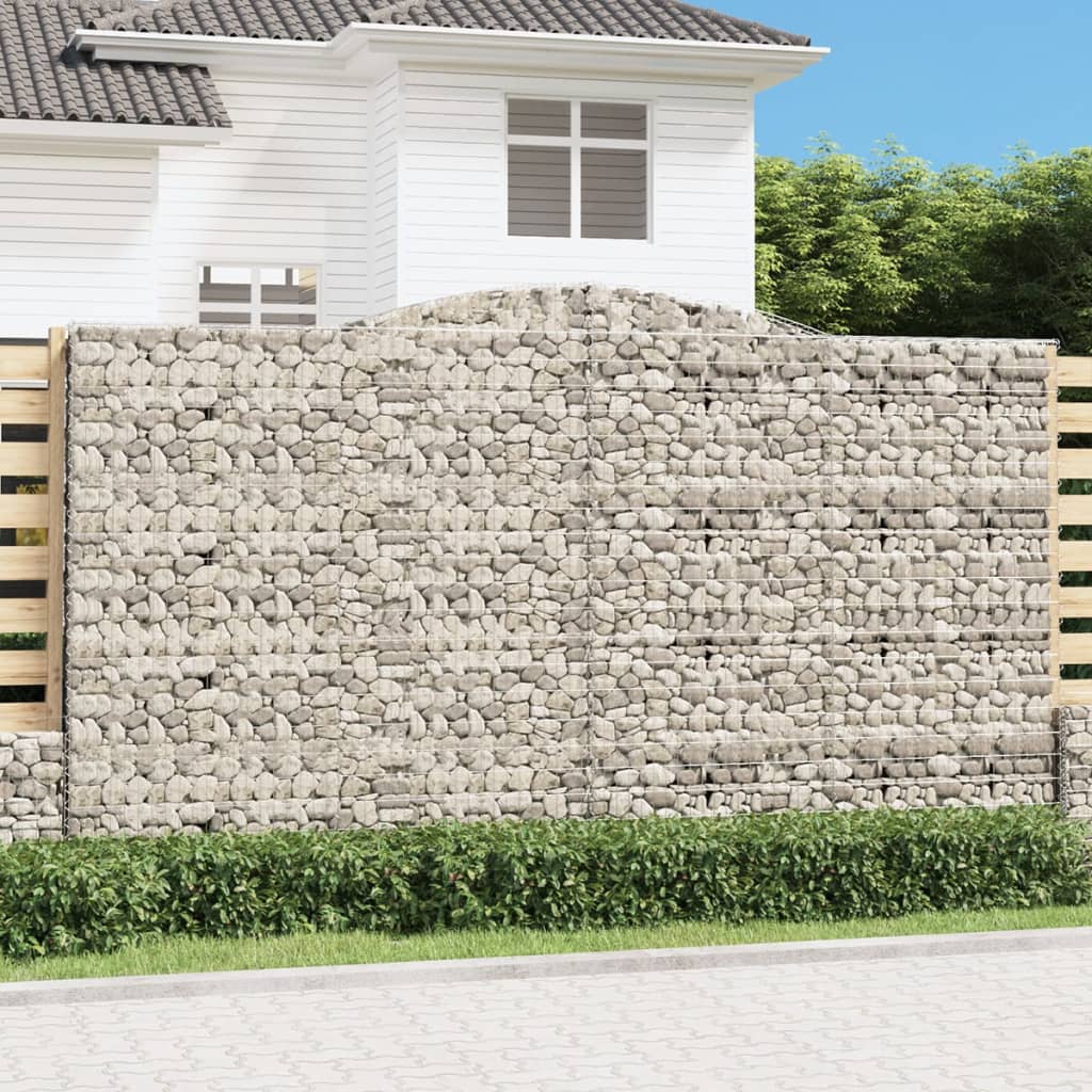 Išlenkti gabiono krepšiai, 15vnt., 400x50x220/240cm, geležis