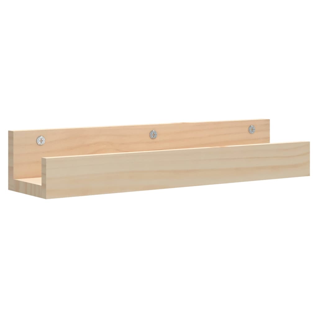Sieninės lentynos, 2vnt., 50x12x9cm, pušies medienos masyvas