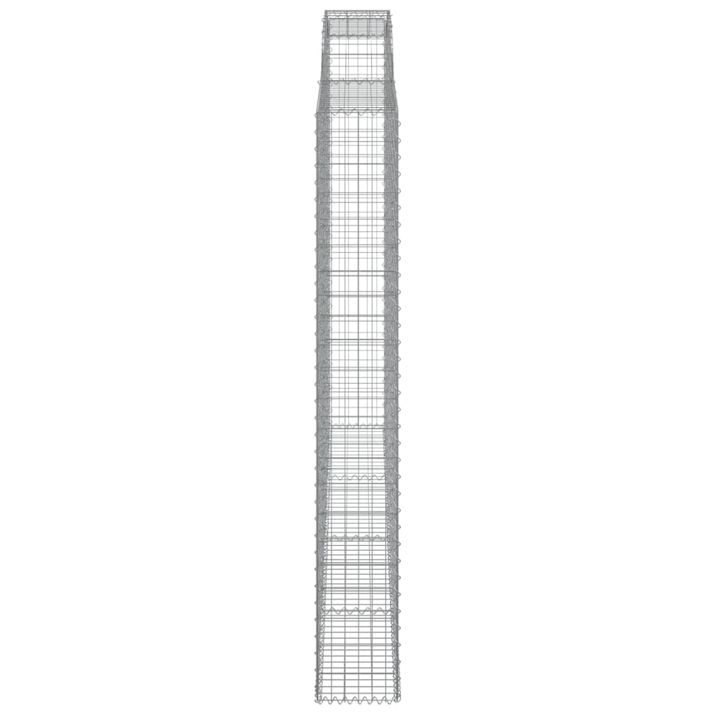 Išlenktas gabiono krepšys, 300x30x220/240cm, geležis