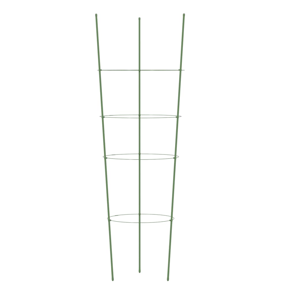 Sodo augalų atramos su 4 žiedais, 5vnt., žalios, 90cm, plienas