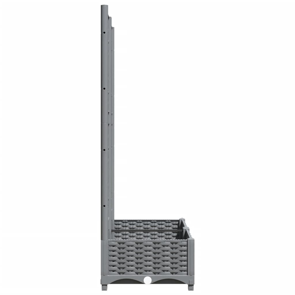 Sodo lovelis su treliažu, šviesiai pilkas, 80x40x121,5cm, PP