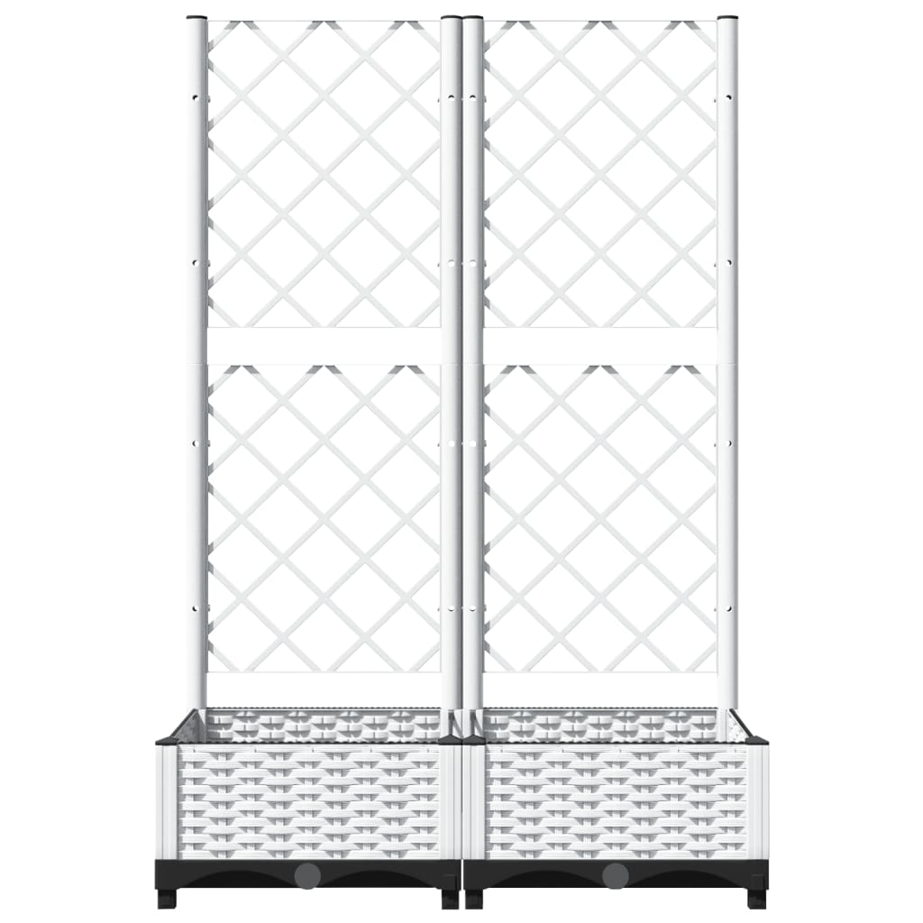 Sodo lovelis su treliažu, baltos spalvos, 80x40x121,5cm, PP