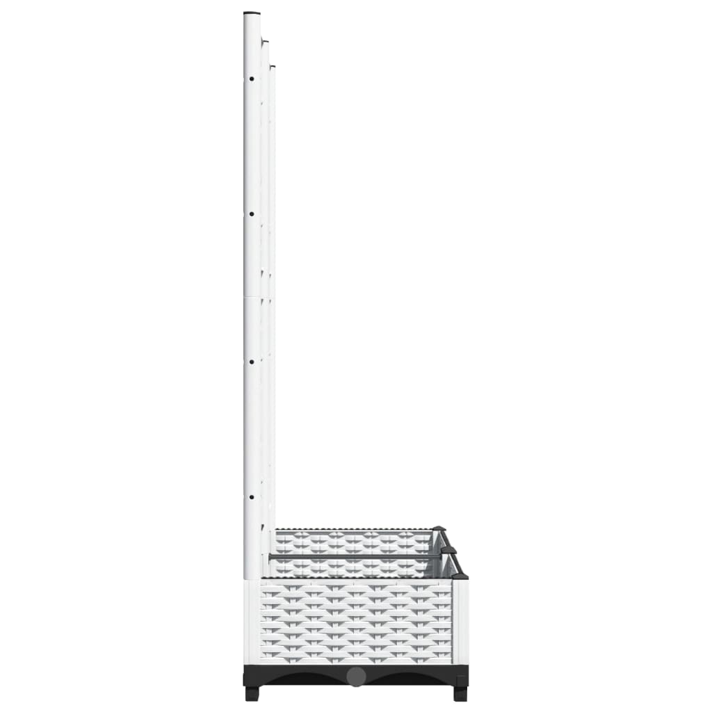 Sodo lovelis su treliažu, baltos spalvos, 80x40x121,5cm, PP