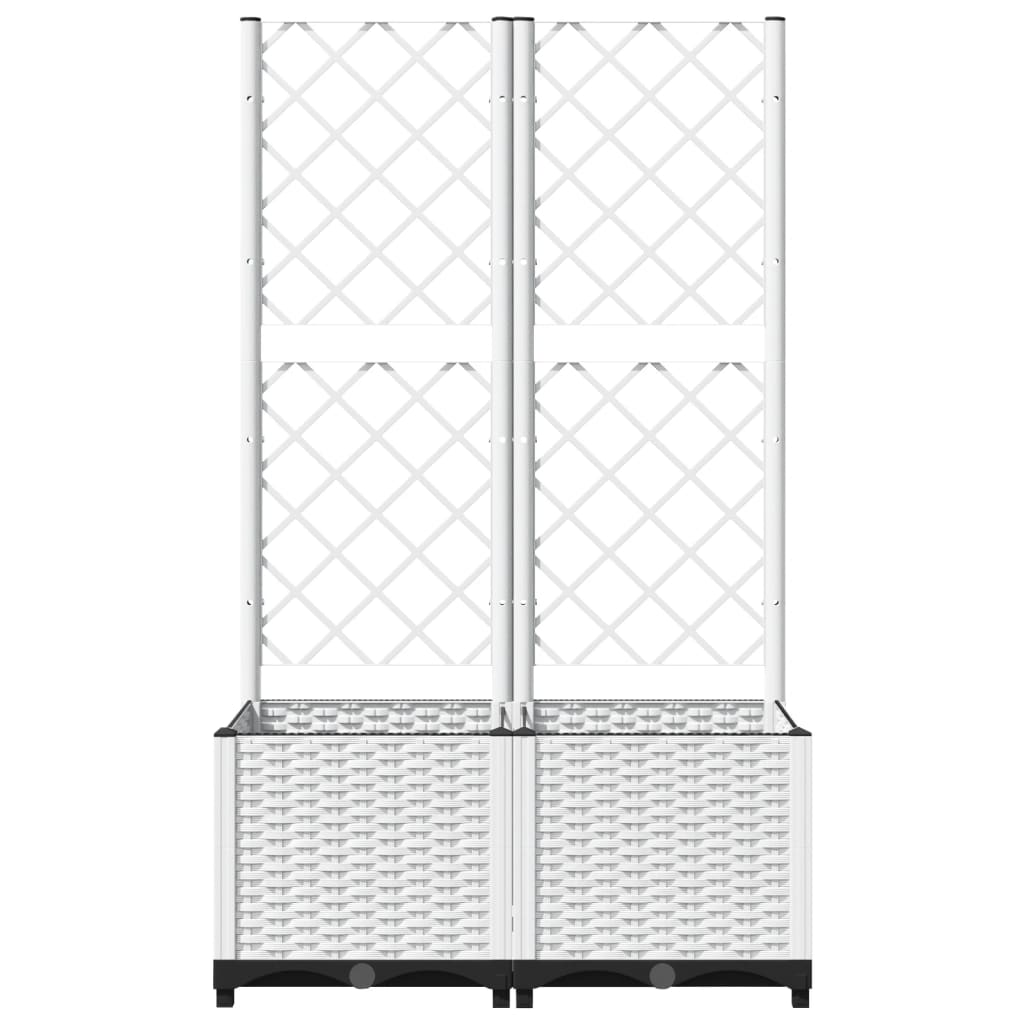 Sodo lovelis su treliažu, baltos spalvos, 80x40x136cm, PP