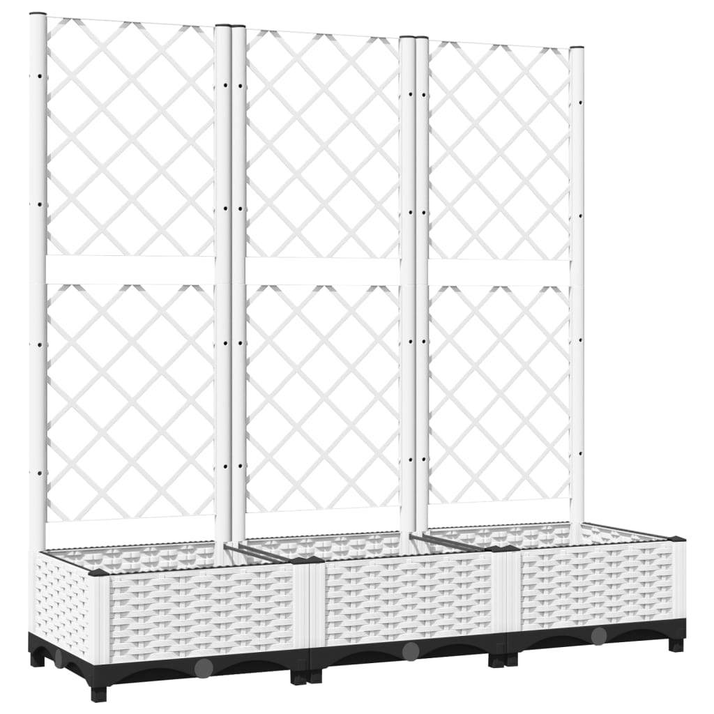 Sodo lovelis su treliažu, baltos spalvos, 120x40x121,5cm, PP
