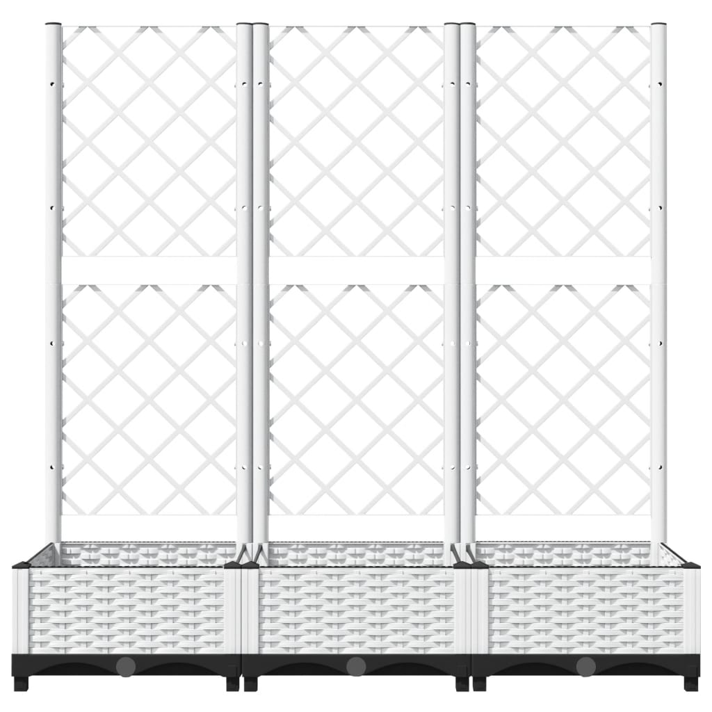 Sodo lovelis su treliažu, baltos spalvos, 120x40x121,5cm, PP