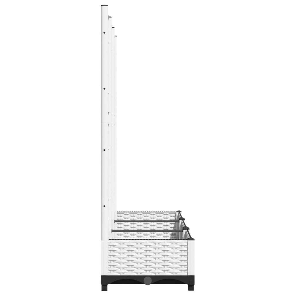 Sodo lovelis su treliažu, baltos spalvos, 120x40x121,5cm, PP
