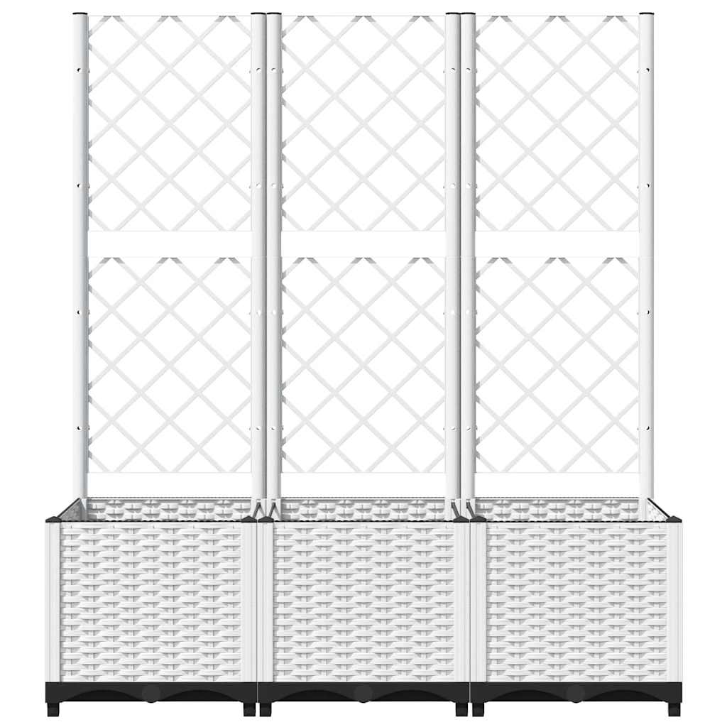 Sodo lovelis su treliažu, baltos spalvos, 120x40x136cm, PP