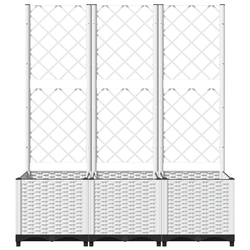 Sodo lovelis su treliažu, baltos spalvos, 120x40x136cm, PP