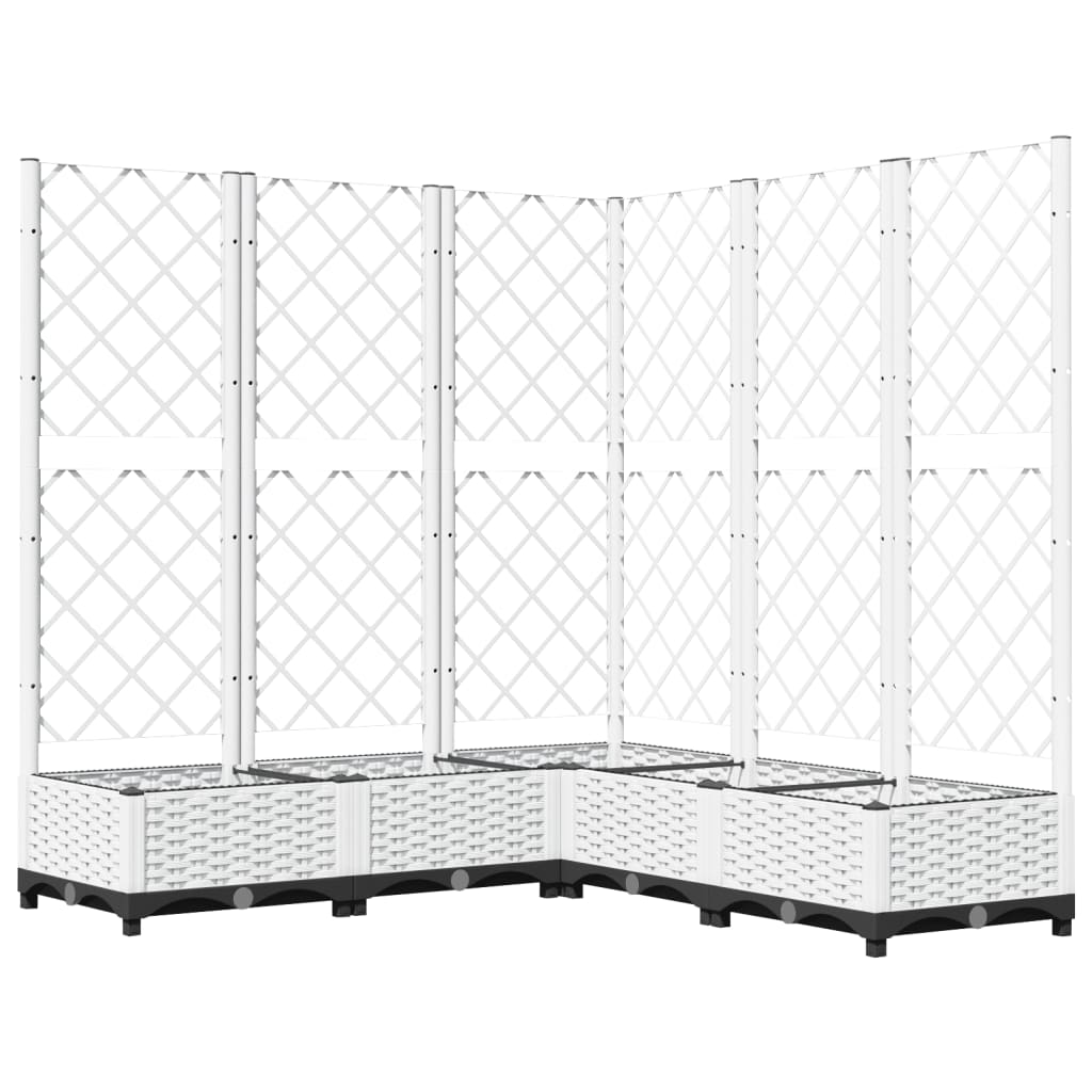 Sodo lovelis su treliažu, baltos spalvos, 120x120x121,5cm, PP