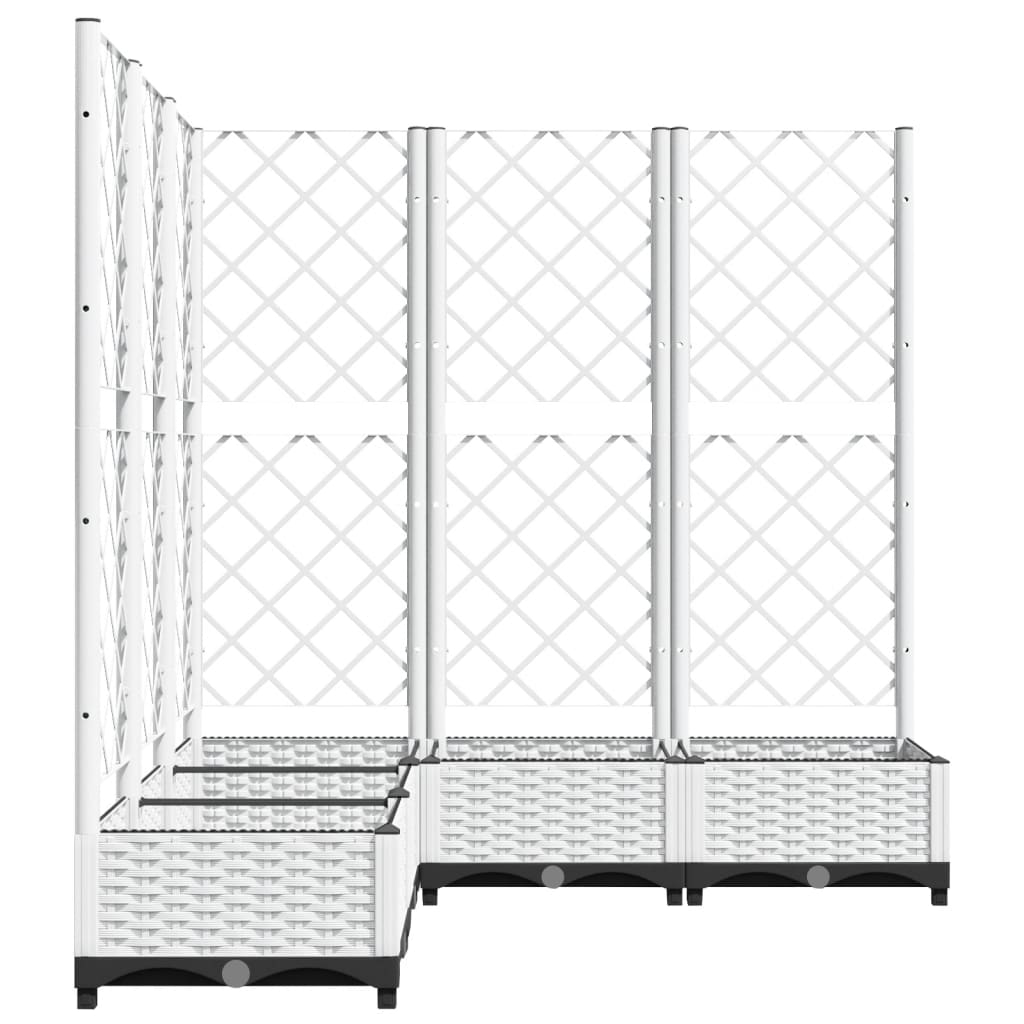 Sodo lovelis su treliažu, baltos spalvos, 120x120x121,5cm, PP