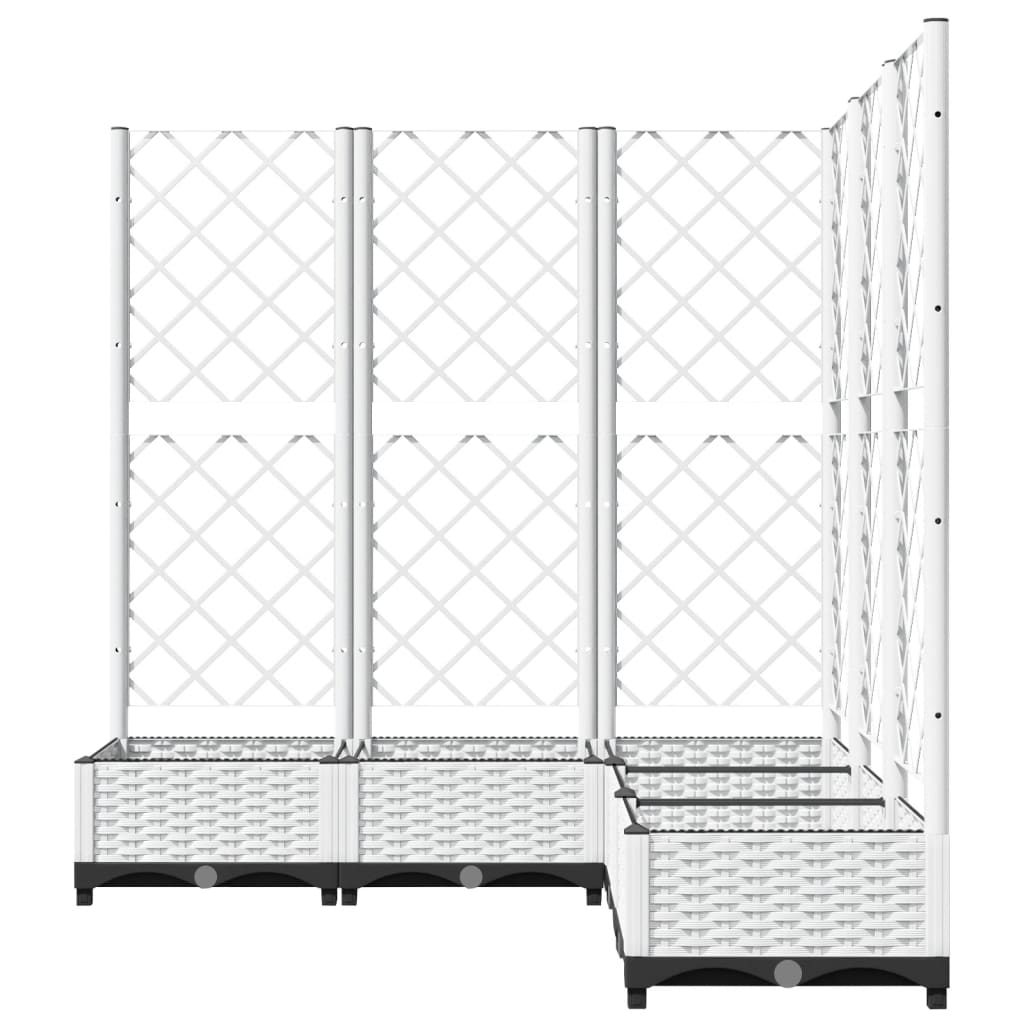 Sodo lovelis su treliažu, baltos spalvos, 120x120x121,5cm, PP