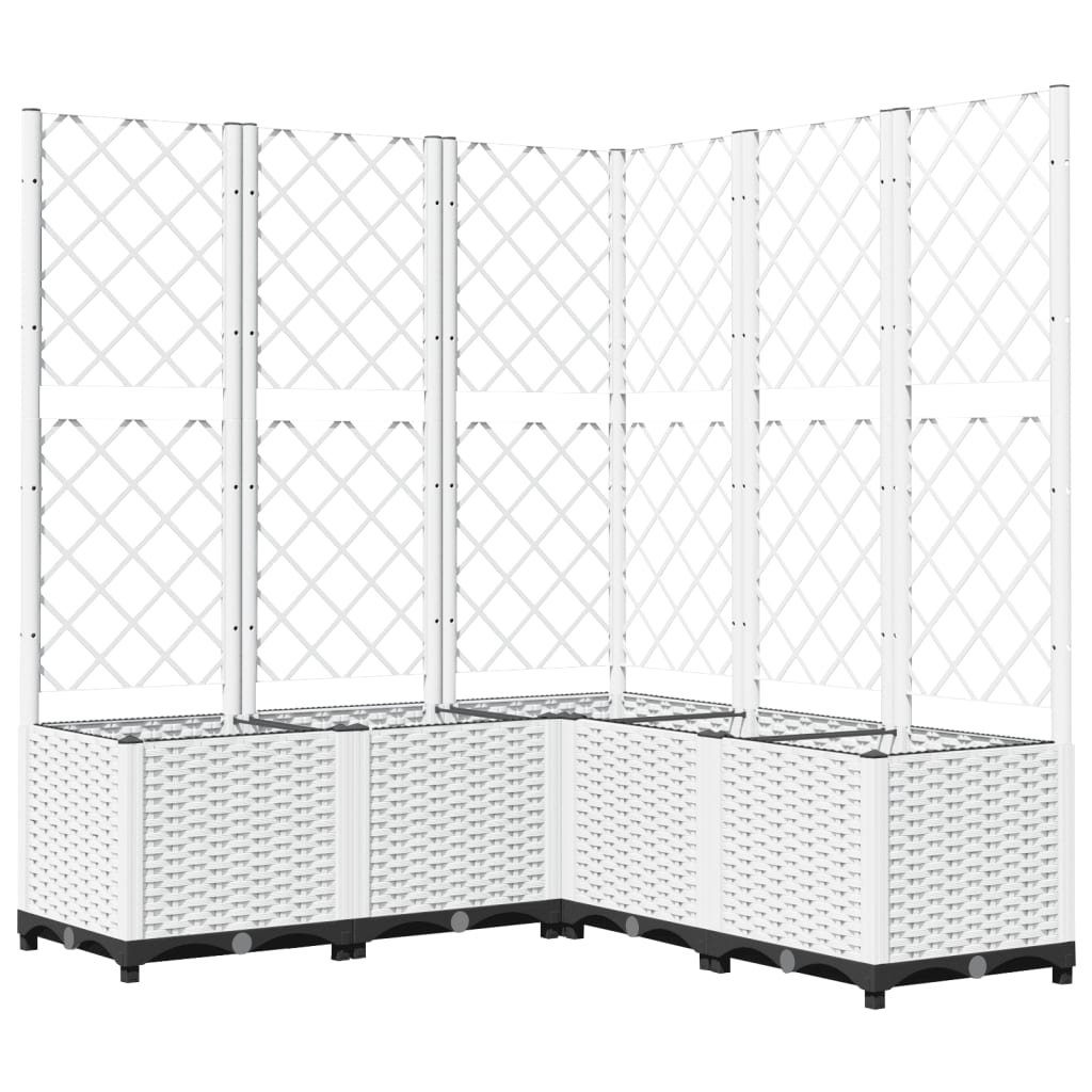 Sodo lovelis su treliažu, baltos spalvos, 120x120x136cm, PP