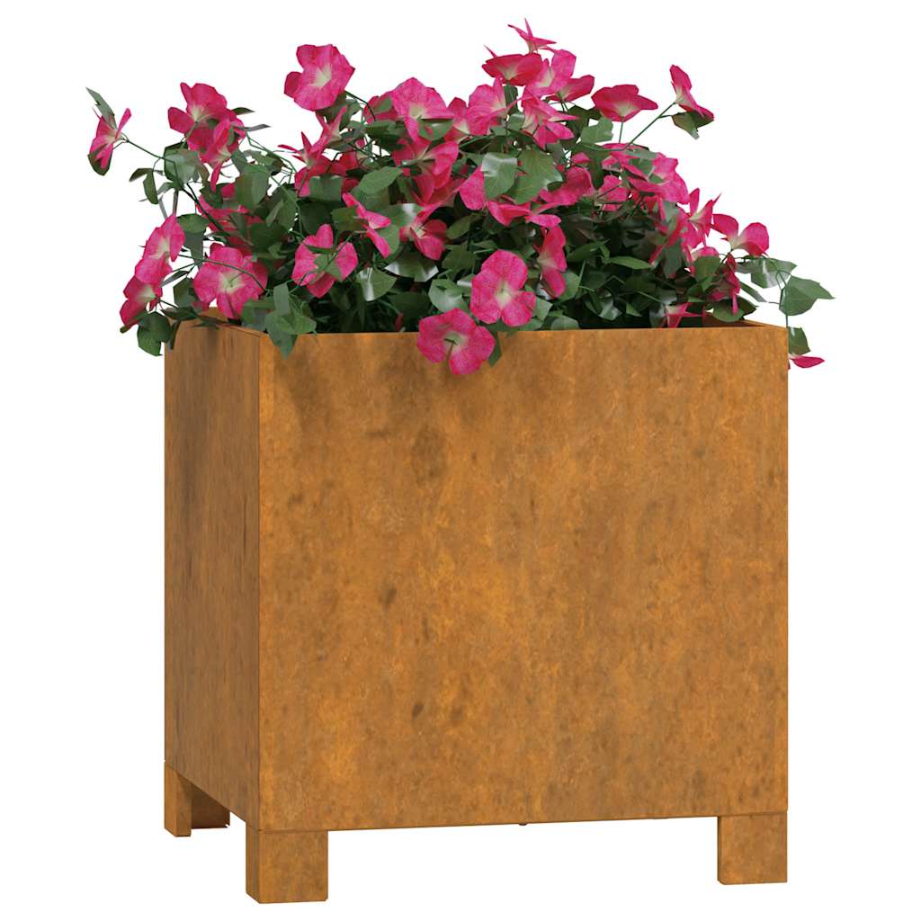 Lovelis su kojelėmis, rūdžių, 30x30x30cm, Corten plienas