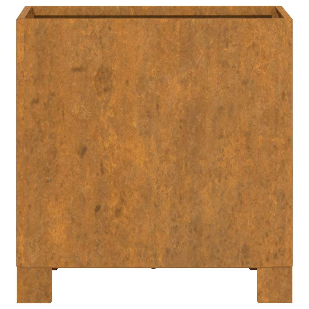 Lovelis su kojelėmis, rūdžių, 30x30x30cm, Corten plienas