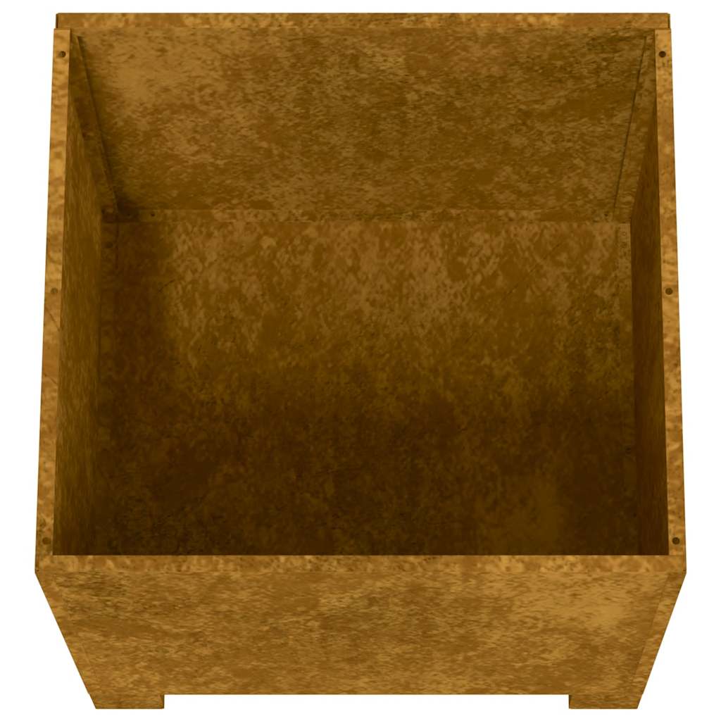 Lovelis su kojelėmis, rūdžių, 30x30x30cm, Corten plienas