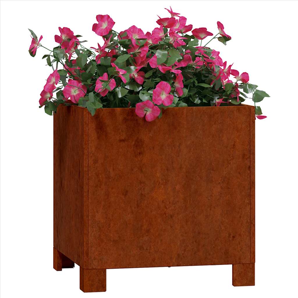 Loveliai su kojelėm, 2vnt., rūdžių, 30x30x30cm, Corten plienas