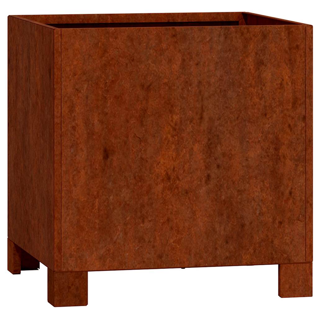 Loveliai su kojelėm, 2vnt., rūdžių, 30x30x30cm, Corten plienas