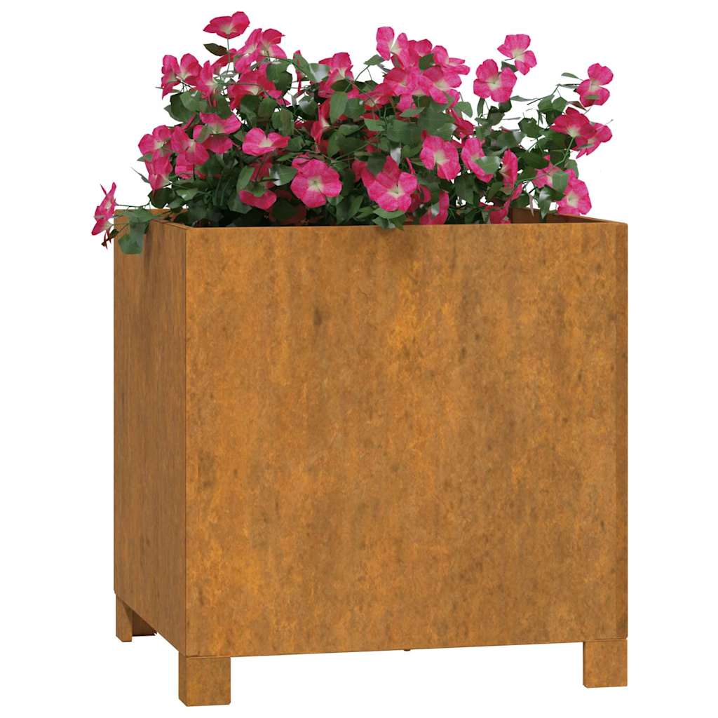 Lovelis su kojelėmis, rūdžių, 40x40x40cm, Corten plienas