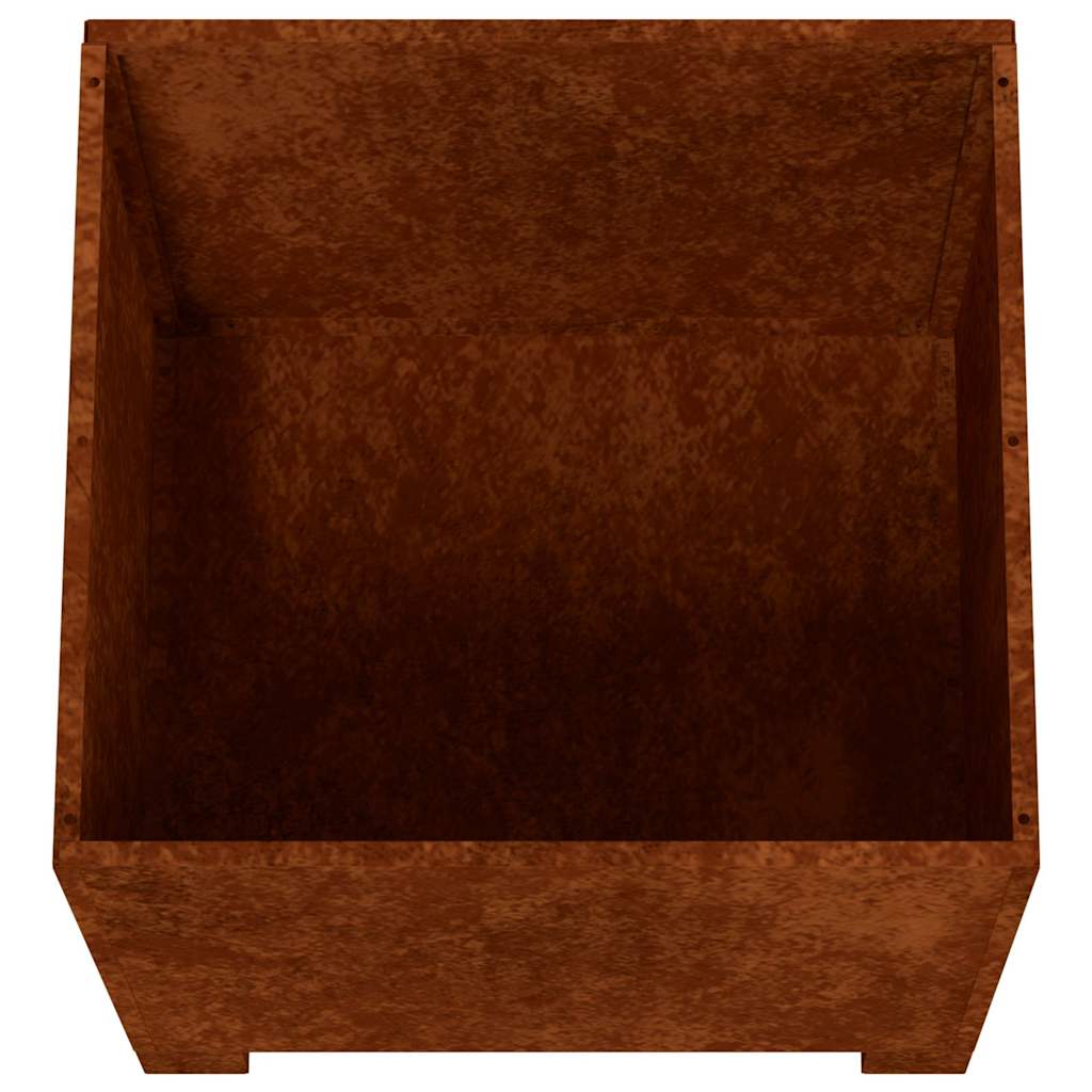Lovelis su kojelėmis, rūdžių, 40x40x40cm, Corten plienas