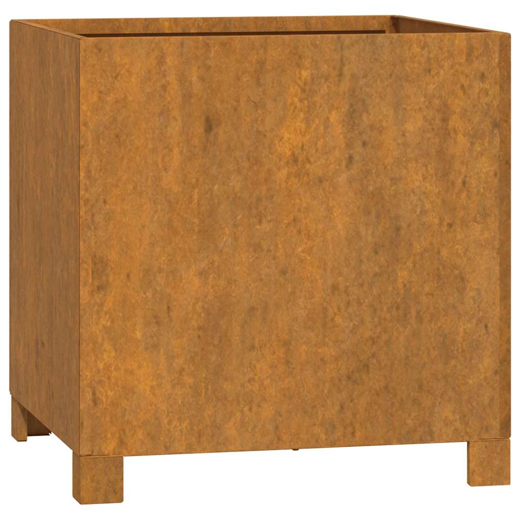 Loveliai su kojelėm, 2vnt., rūdžių, 40x40x40cm, Corten plienas