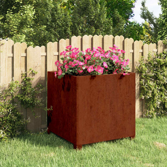 Lovelis su kojelėmis, rūdžių, 49x47x50cm, Corten plienas