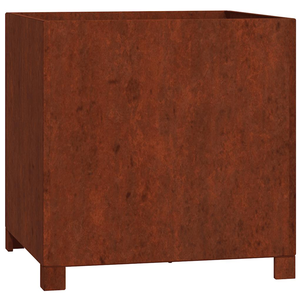 Loveliai su kojelėm, 2vnt., rūdžių, 50x50x50cm, Corten plienas