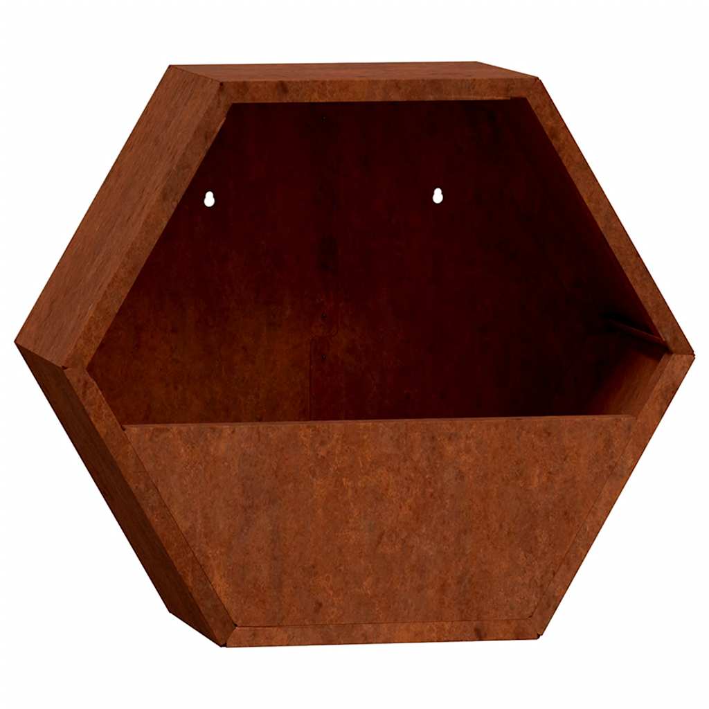Sieniniai loveliai, 2vnt., rūdžių, 30x10x25cm, Corten plienas
