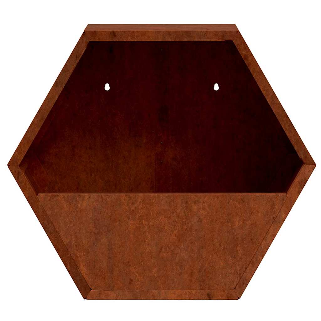 Sieniniai loveliai, 2vnt., rūdžių, 30x10x25cm, Corten plienas