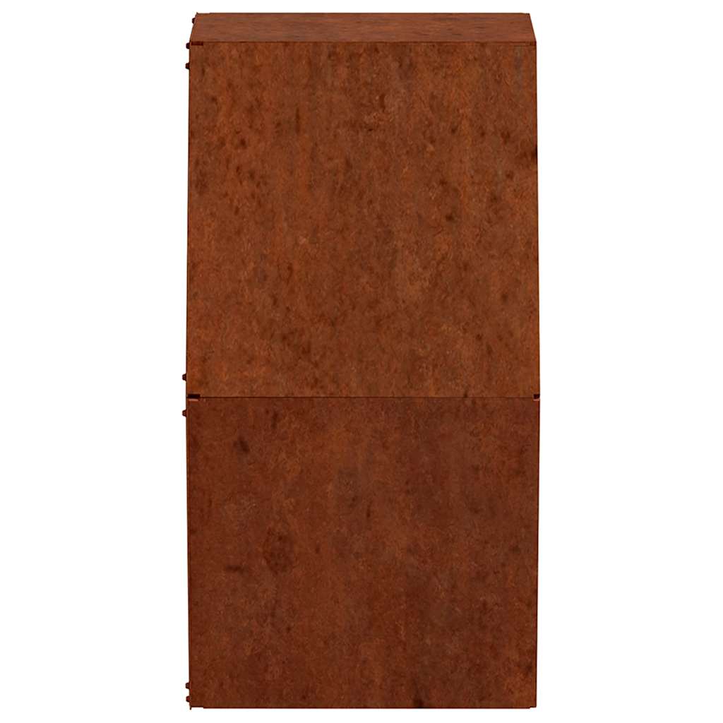 Sieniniai loveliai, 2vnt., rūdžių, 30x10x25cm, Corten plienas