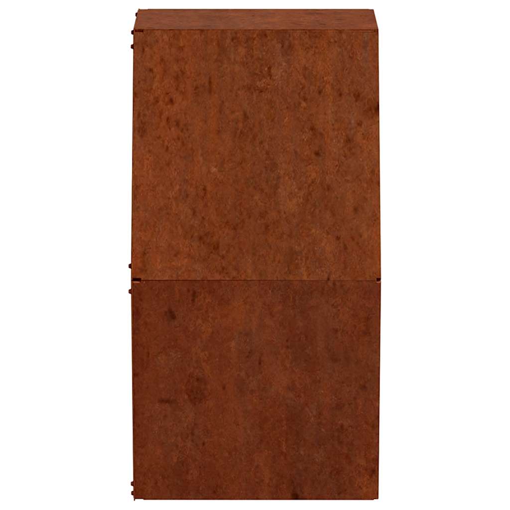 Sieniniai loveliai, 2vnt., rūdžių, 46x10x40cm, Corten plienas