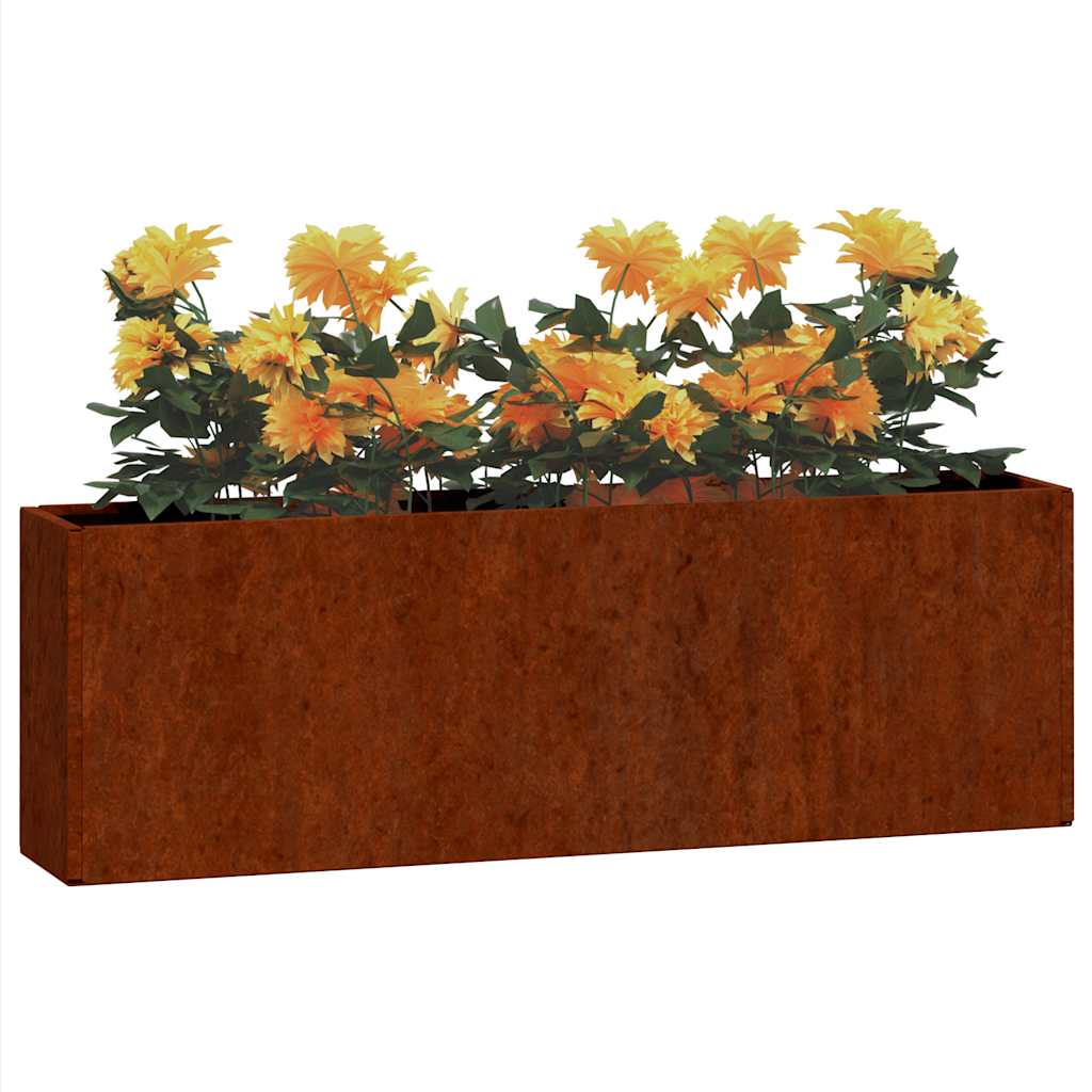 Sieniniai loveliai, 2vnt., rūdžių, 53x10x17cm, Corten plienas